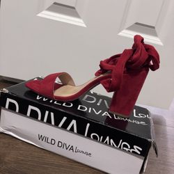 Wild Diva Wrap up Suede Heels