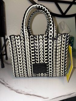 Authentic Marc Jacobs “The Tote Bag” Mini – Black/White Logo Print