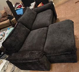 Brand new, dark gray, 2 piece modular couch with ottoman