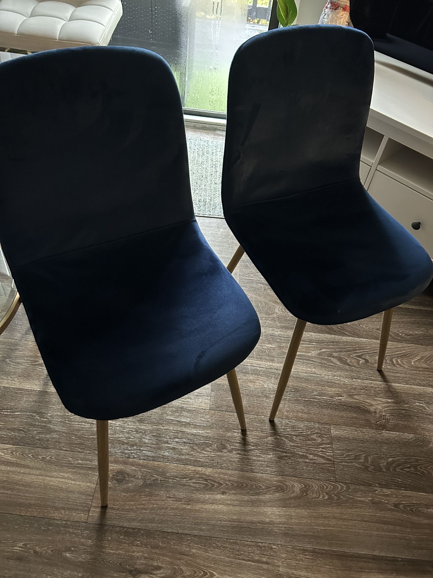 2-Modern Dining Chairs Color Blue
