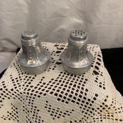 Vintage Pewter Salt and Pepper Shakers