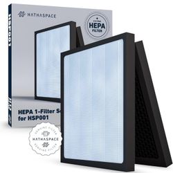 HATHASPACE HSP001 H13 True HEPA Filter Replacement, 4-Stage Air Purifier Filter with Activated Carbon, Pre-Filter & Cold Catalyst, Captures Dust, Smok
