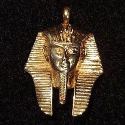 King Tut Sterling Silver Signed 925 Pharoah Necklace Pendant Egyptian 