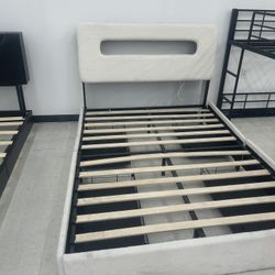 Bed frame w/ plug in and drawers