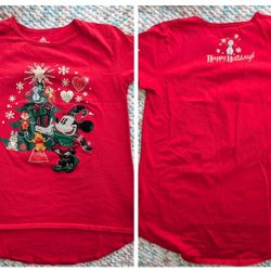 Disneyland Minnie Mouse XL Girls T-Shirt Olaf Chip Dale Pooh Holiday