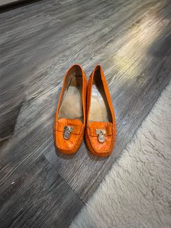 Michael Kors Orange Leather Loafers size 7