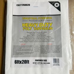 Heavy Duty Waterproof Poly Tarp 20 ft x 6 ft – Outdoor Cover 