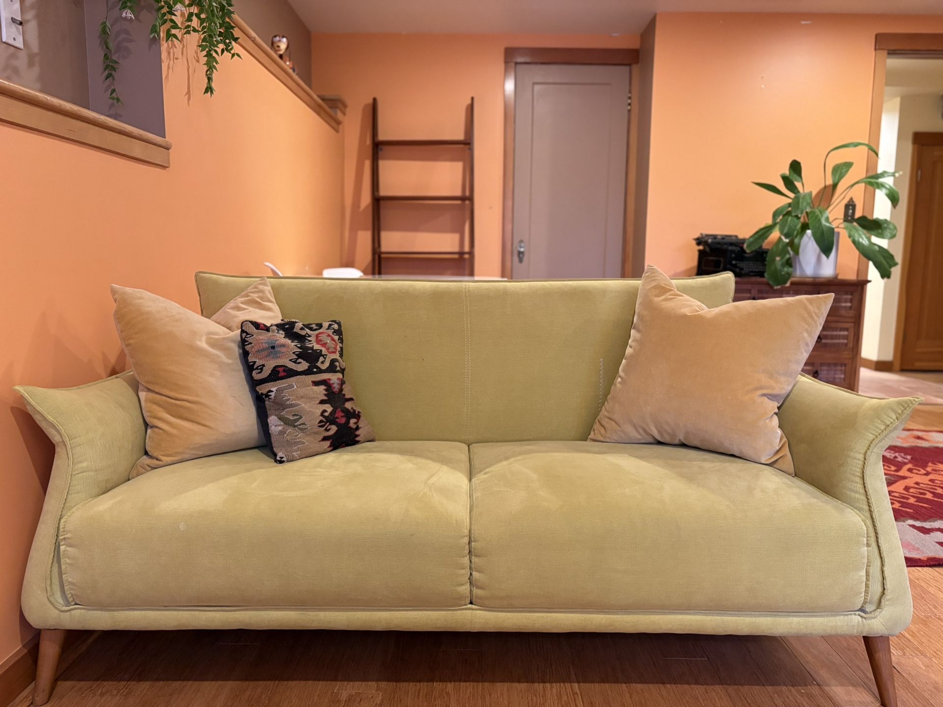 Retro Chartreuse Love Seat