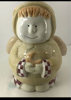vintage ceramic angel cookie jar