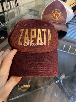 Red Heathered Baseball Cap “ZAPATA Hawks" Embroidered