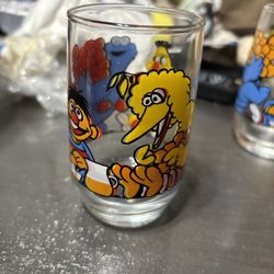 Vintage Sesame Street Juice Glass With Cups