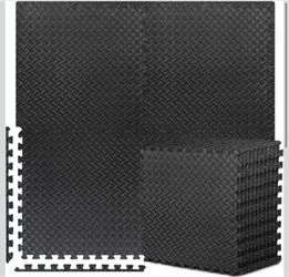 BEAUTYOVO Puzzle Exercise Mat with 12 Tiles Interlocking Foam Gym Mats, 24'' x 24'' EVA Foam Floor Tiles, Protective Flooring Mats for Gym Equipment