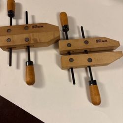 Pair of Sears Craftsman wooden handscrew clamps