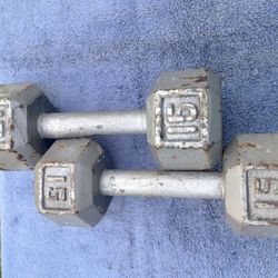 (YES STILL AVAILABLE) Set Of 15 Lb Dumbbells 