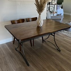 Metal And Wood Mid Century Modern Table