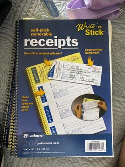 3 pack business Adams self Stick Receipts