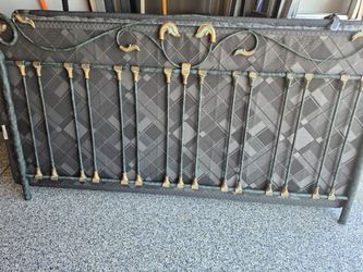 King size wrought iron bed frame with head board