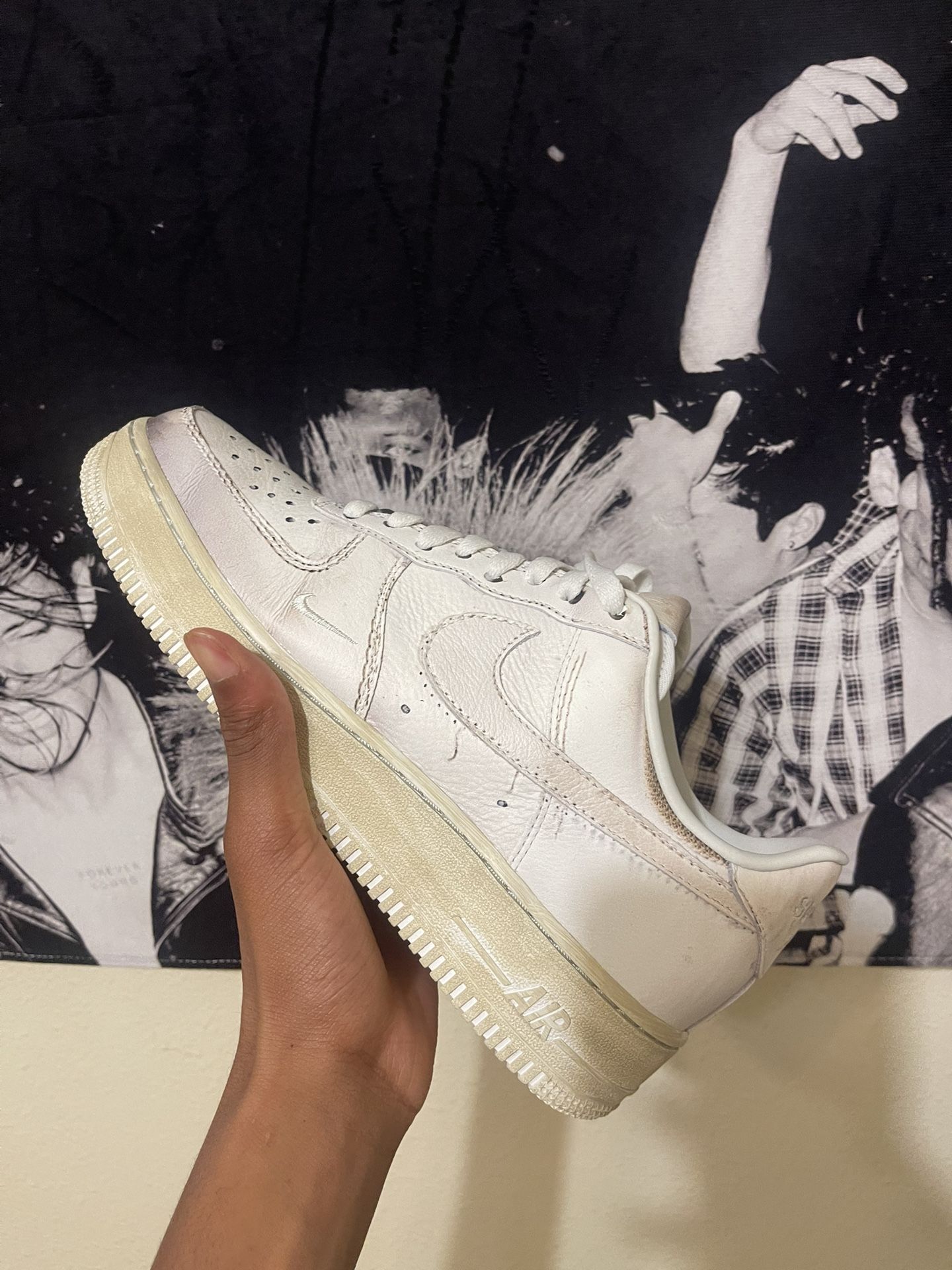 Dirty Triple White Air Force 1s