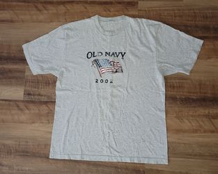 Vtg Old Navy Shirt Mens American Flag 2002 00s Y2K Graphic T Shirt SIZE UNKNOWN