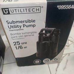 Utilitech 1/6-HP 115-Volt 25-GPM Thermoplastic Submersible Utility Pump
