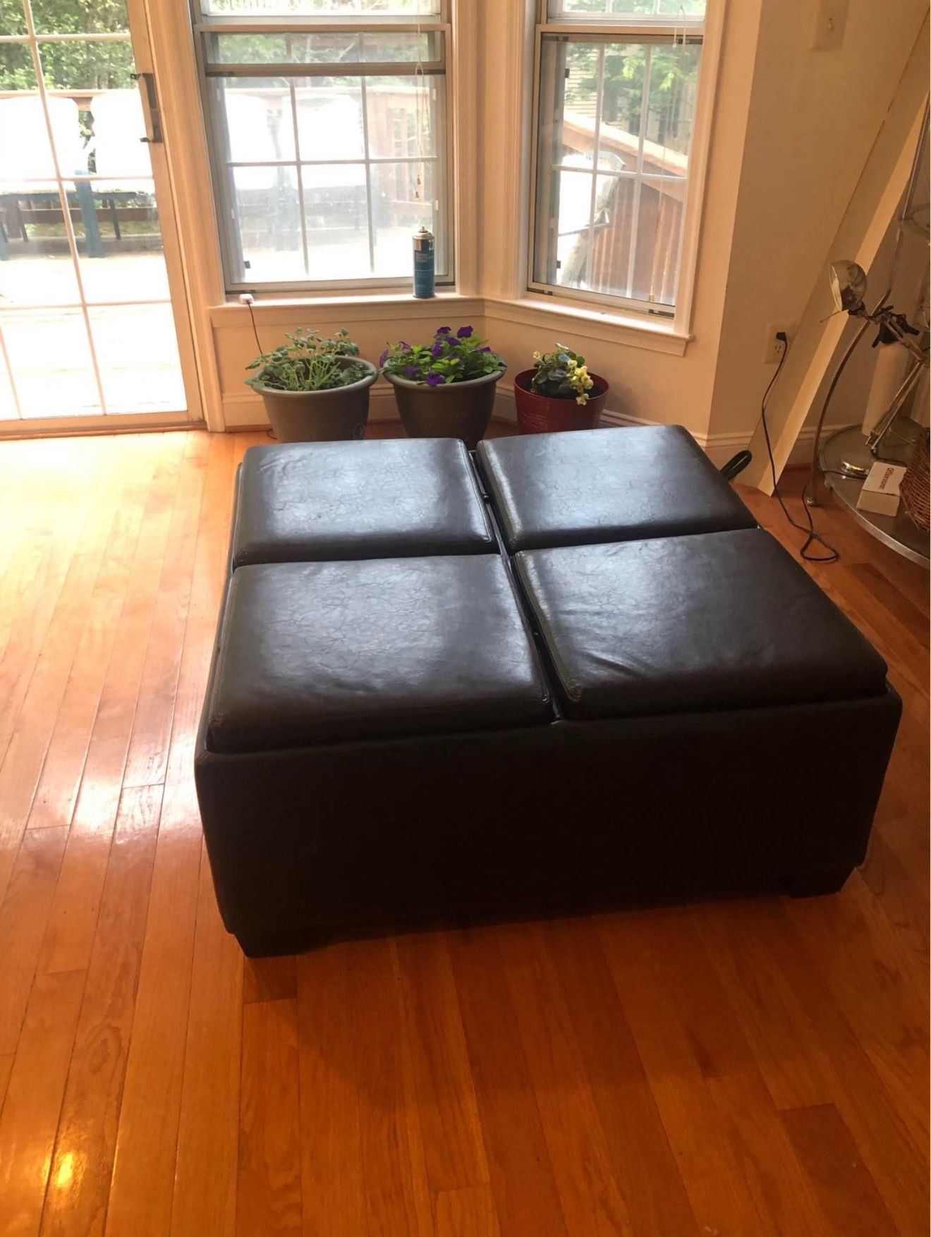 Leather ottoman With Storage OBO