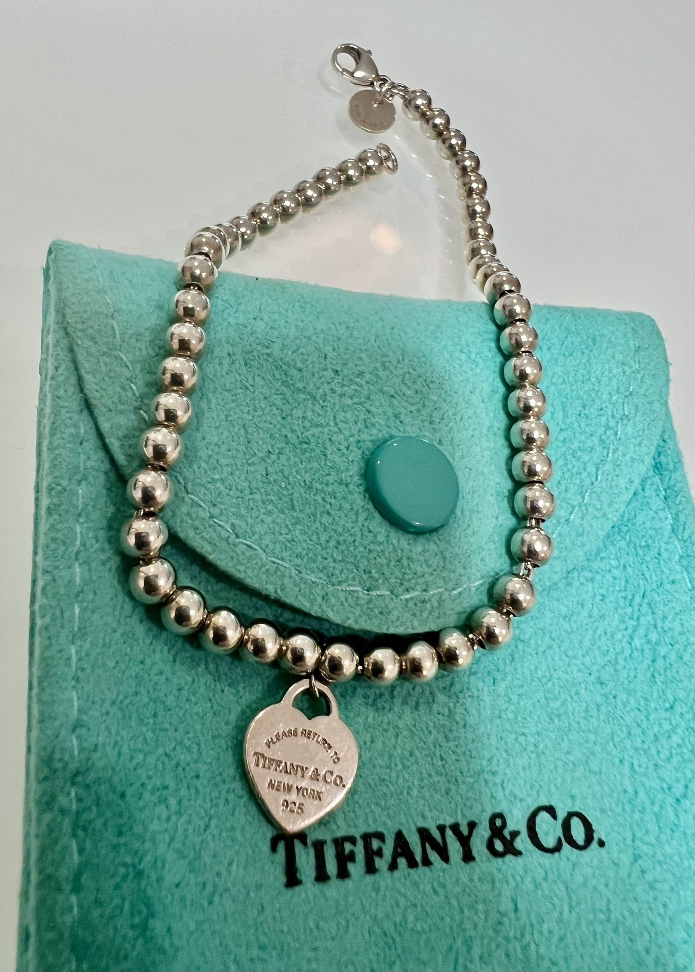 🎁 Authentic Beaded Tiffany & Co. Sterling Silver Ladies Bracelet