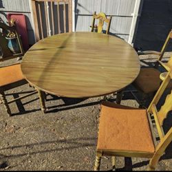 Vintage Drop Leaf Table + 4 Chairs