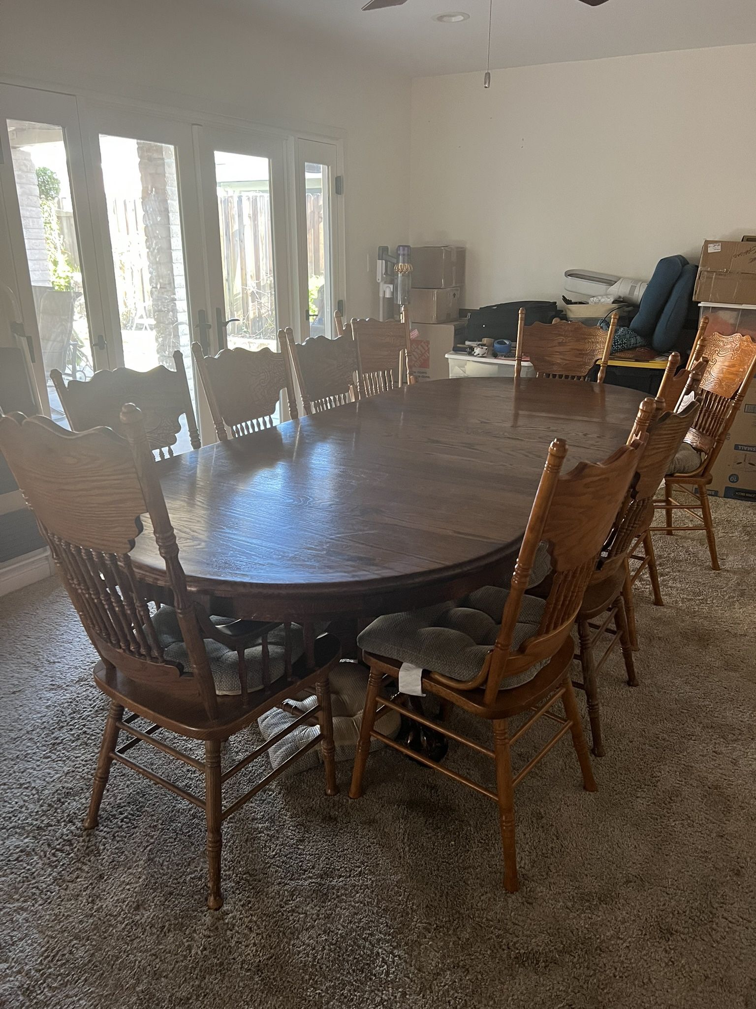 Oak Extra Long Dining Room Table