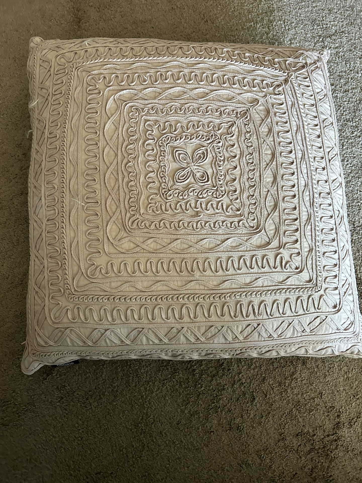 Large Pink Homegoods Pillow With Appliqué Detail