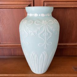 Beautiful Milky Blue Glass Vase