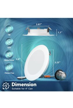 New 4” Retrofit Dimmable Can LED Flat Modern Recessed Lighting 