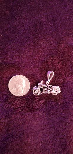 Vintage Sterling Silver 90'S Custom Hardly Davidson Pendent