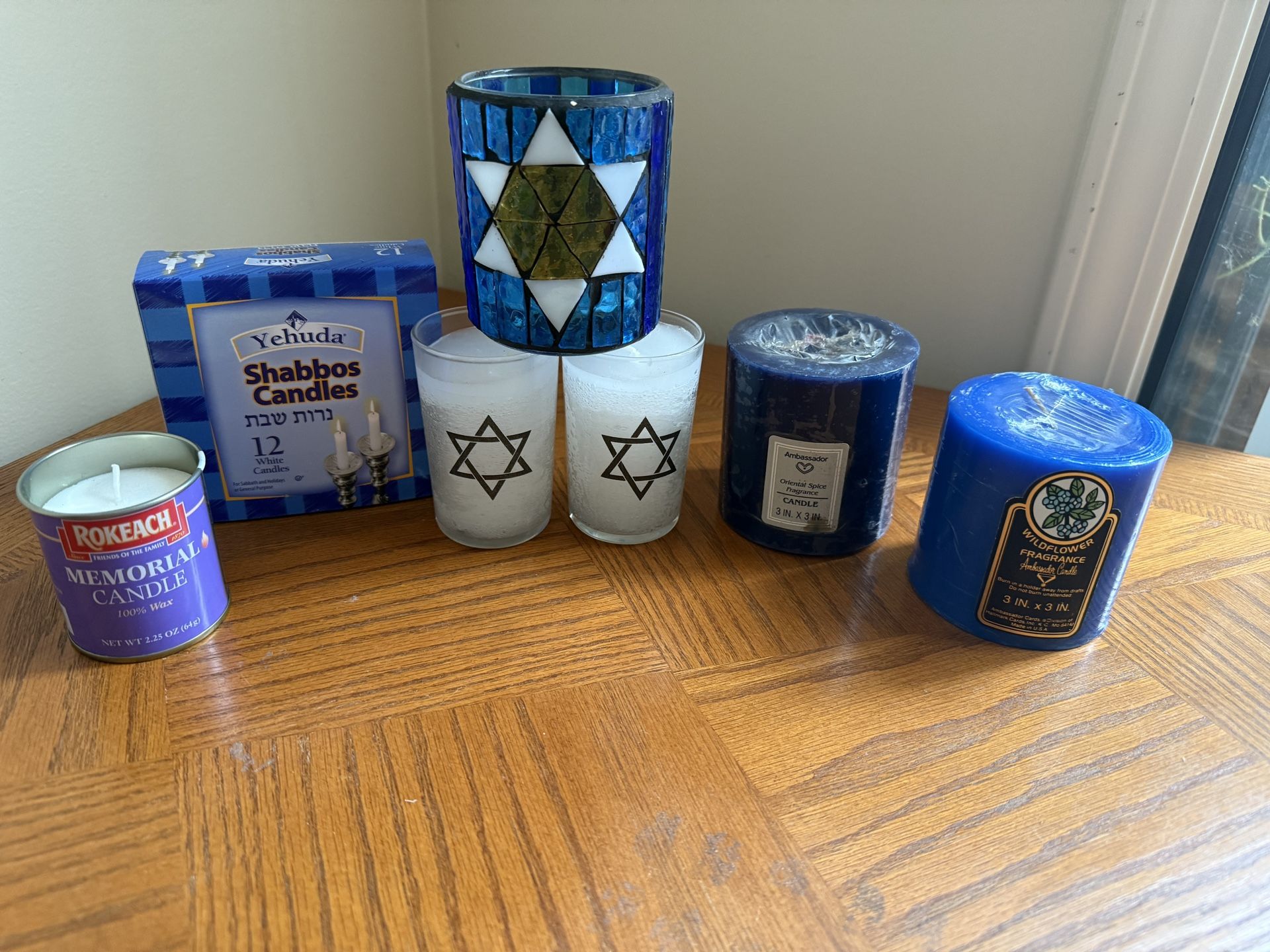 Jewish candles and candleholder (all for $5)
