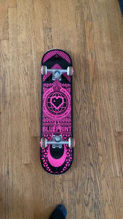 Blueprint branded pink skateboard 7.5