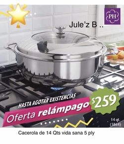 Princess House Cacerola De 14 Qts Vida Sana 5 Ply Nueva En Su Caja