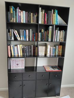 IRONCK 78.7" Bookcase with 4 Drawers and 4 Doors, 6 Tier Large Bookshelf with Storage, Floor Standing Display Storage Shelves, Tall Storage Cabinet fo