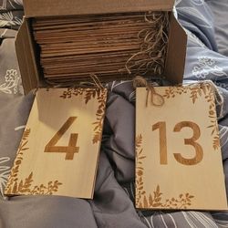 Wood Table Numbers 