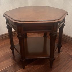 Octagon Wood End Table 