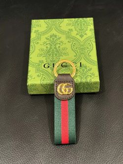 Gucci Ophidia Keychain With Red And Green Signature Web Pattern