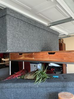 Gray ottoman- two