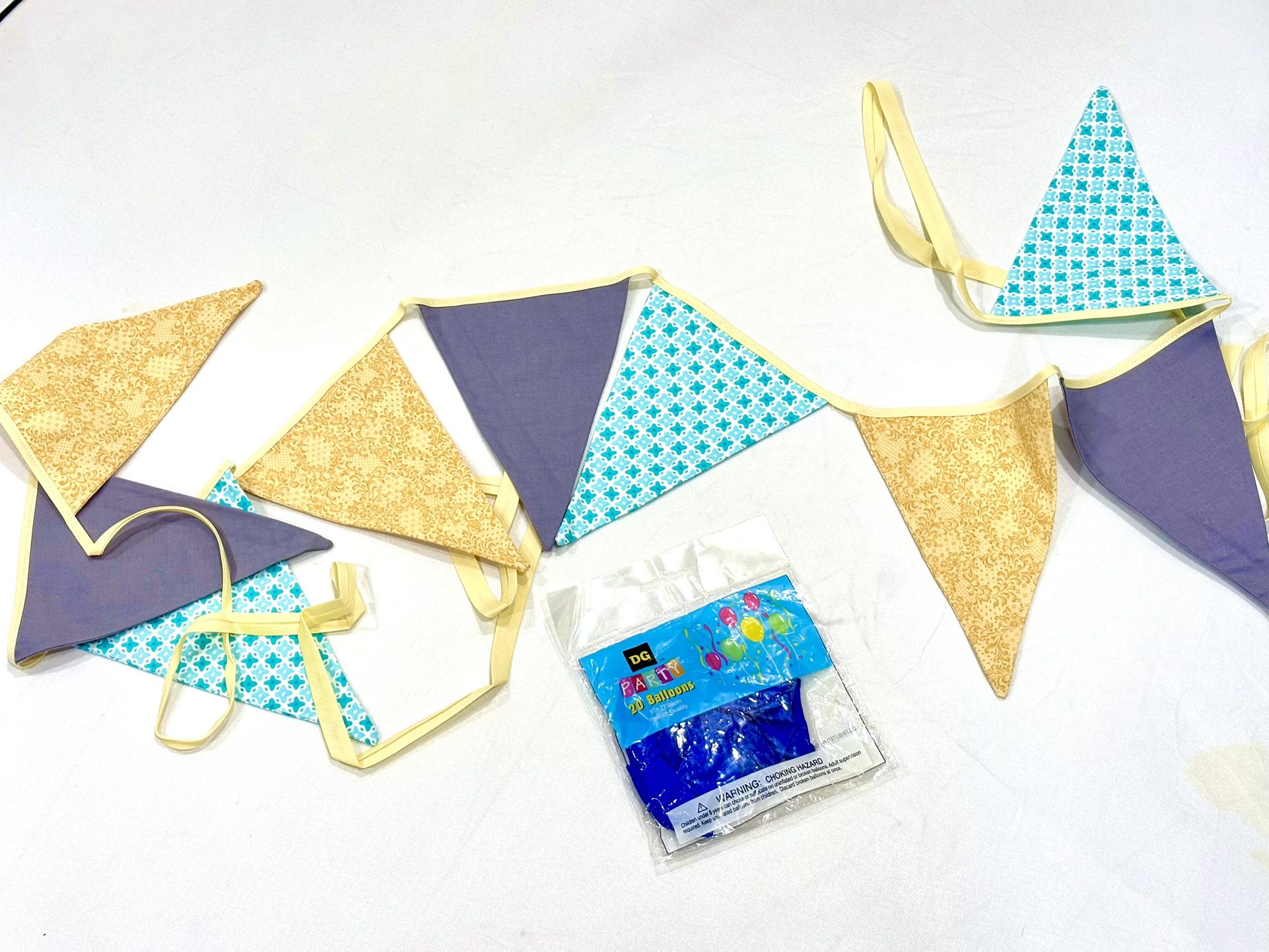 Baby Boy Birthday Bunting Fabric