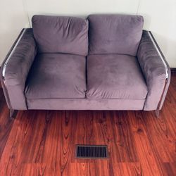 Modern Gray Velvet Sofa Set 