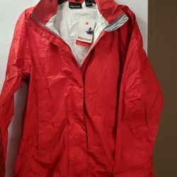 Jacket Women Precip. Waterproof/breathable. 100% Seam Taped. Color Red. Size L