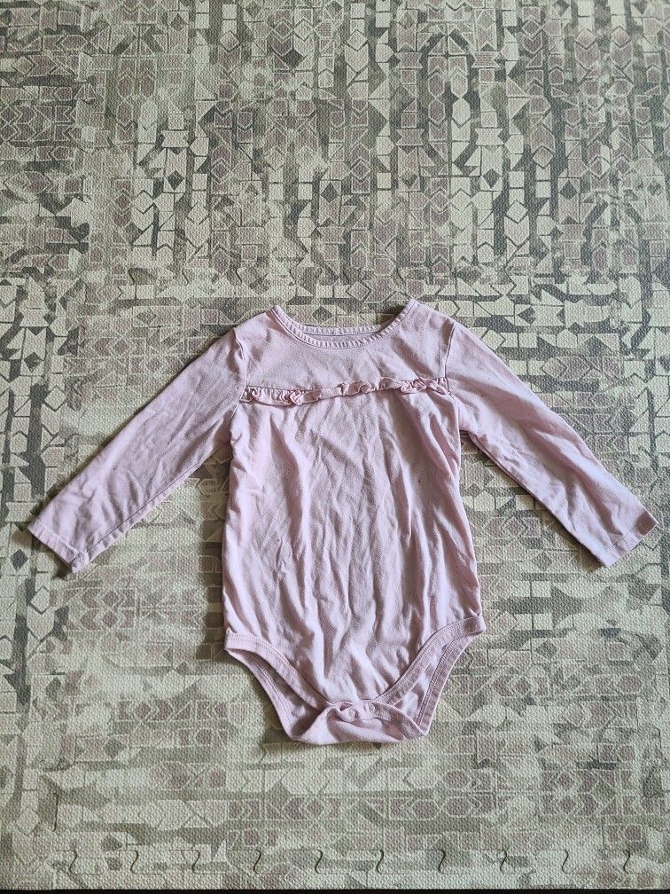 Okie Dokie 24M Long Sleeve Pink Bodysuit