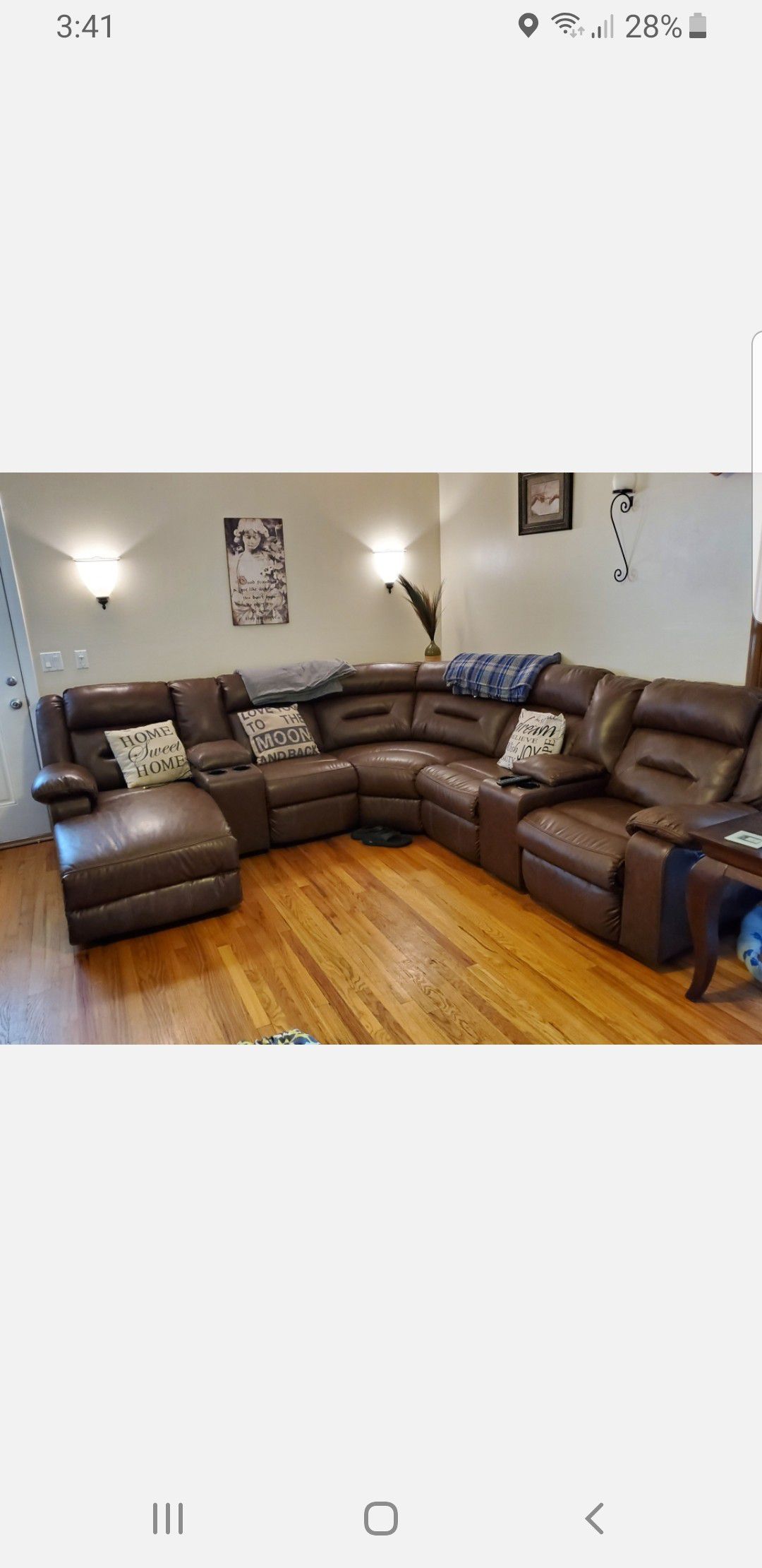 Ashley Brown Leather Sectional