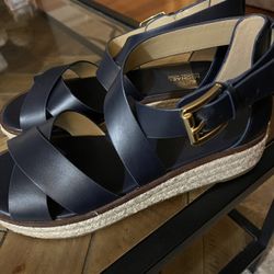 MK Sandals Navy Size 8.5