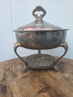FB Rogers Silverplated Chafing Dish with Lid Vintage As-Is-Condition