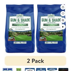 (2 pack) Expert Gardener Sun & Shade Southern Grass Seed Mix, for Sun to Partial Shade, 7 lb.