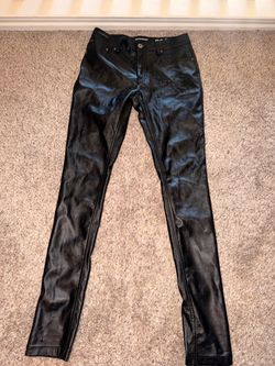 Serendre Black Faux Leather Skinny Pants 28