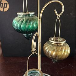 Candle Holder Decor Hanging Mercury Glass 